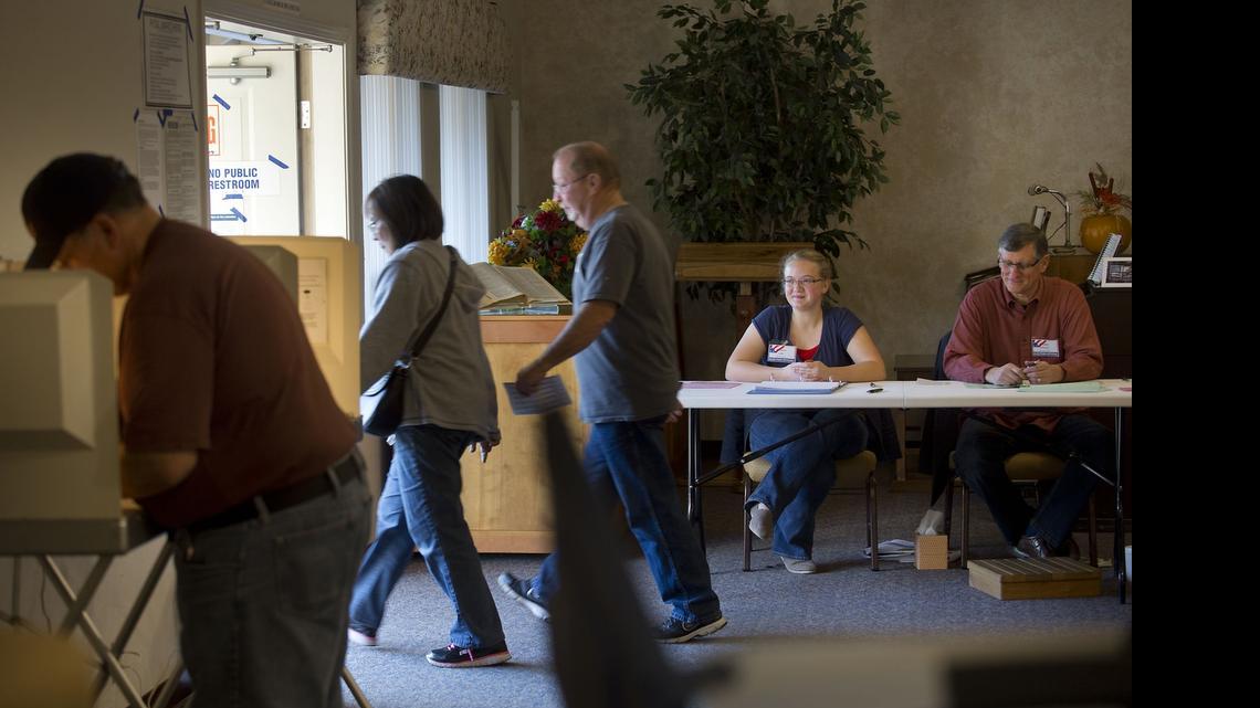 
Voters cast ballots at a polling place in El Dorado on Tuesday, November 4, 2014. Voter turnout hit a record-low last year with just 41.7 percent of California’s registered voters casting ballots.
