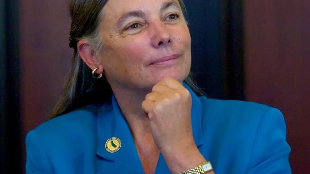 Then-Assemblywoman Fran Pavley, D-Agoura Hills, after Assembly Bill 32 passed on the final day of the legislative session in 2006. Sacramento Bee/ Brian Baer