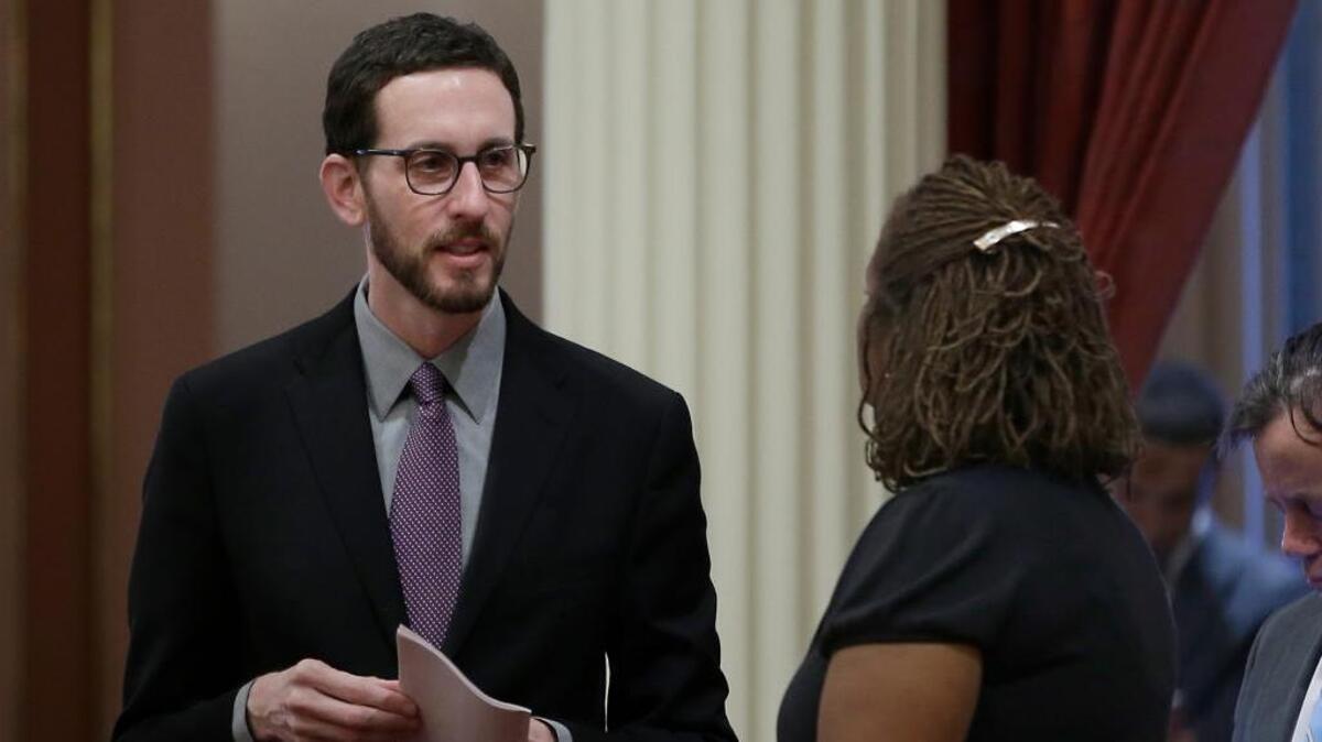 State Sen. Scott Wiener, D-San Francisco, is seen at the Capitol on Jan. 26 in Sacramento. On Tuesday, Wiener introduced a bipartisan bill seeking to extend alcohol sales hours to 4 a.m. in six California cities.