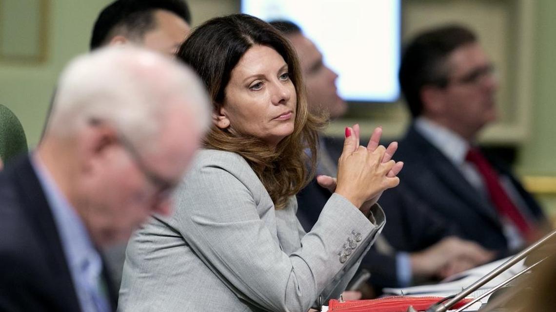 In this Aug. 21, 2017 photo, Assemblywoman Melissa Melendez, R-Lake Elsinore, sits at the Capitol in Sacramento. For four years in a row, Melendez had authored a bill to enshrine whistleblower protections into law for those legislative staff members who come forward with allegations of sexual assault and harassment, only to have the bills killed in the Senate Appropriations Committee.
