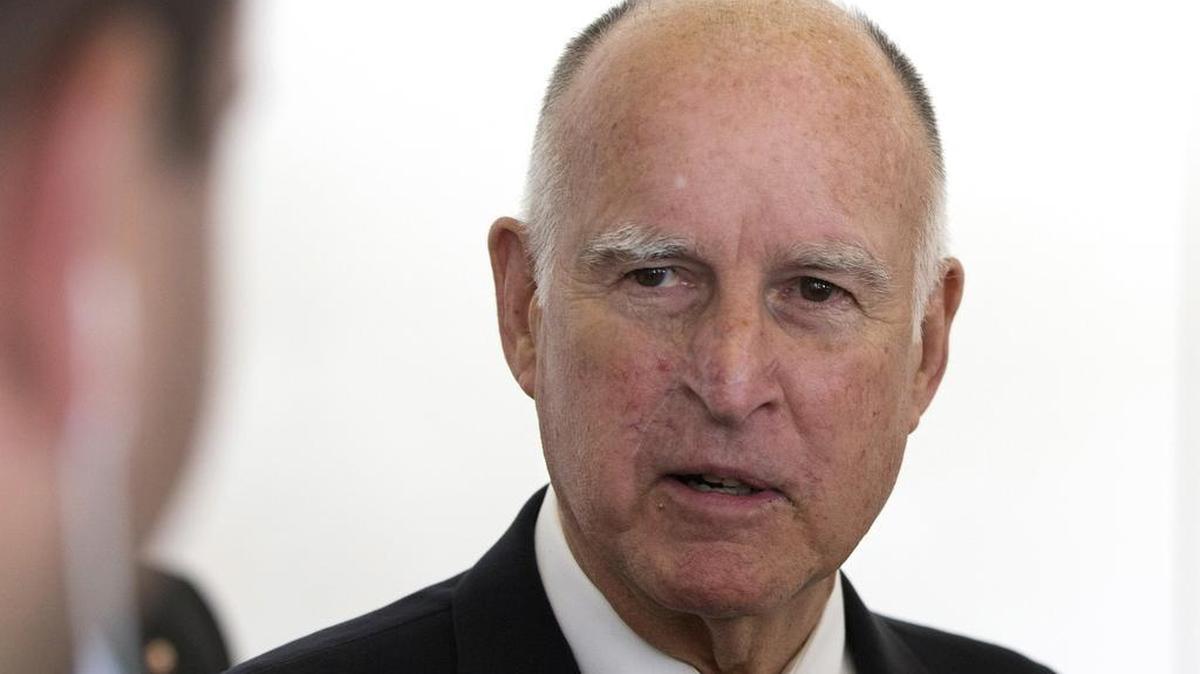 In this Sept. 7, 2016 file photo, California Gov. Jerry Brown talks to reporters in Sacramento, Calif.