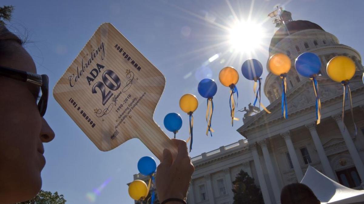 A 20th-anniversary celebration for the the Americans With Disabilities Act at the California Capitol on July 26, 2010.