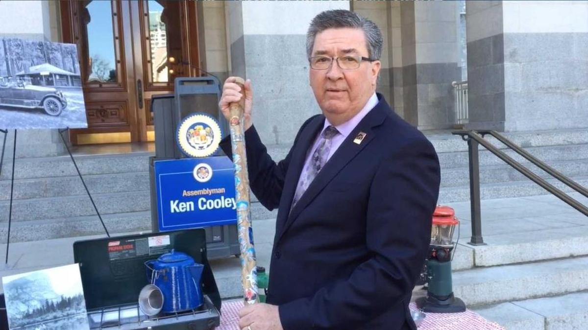Assemblyman Ken Cooley shown here advocating for a bill to ban concessionaires at state parks if they trademark iconic names, has been named chair of the Assembly’s Rules Committee.