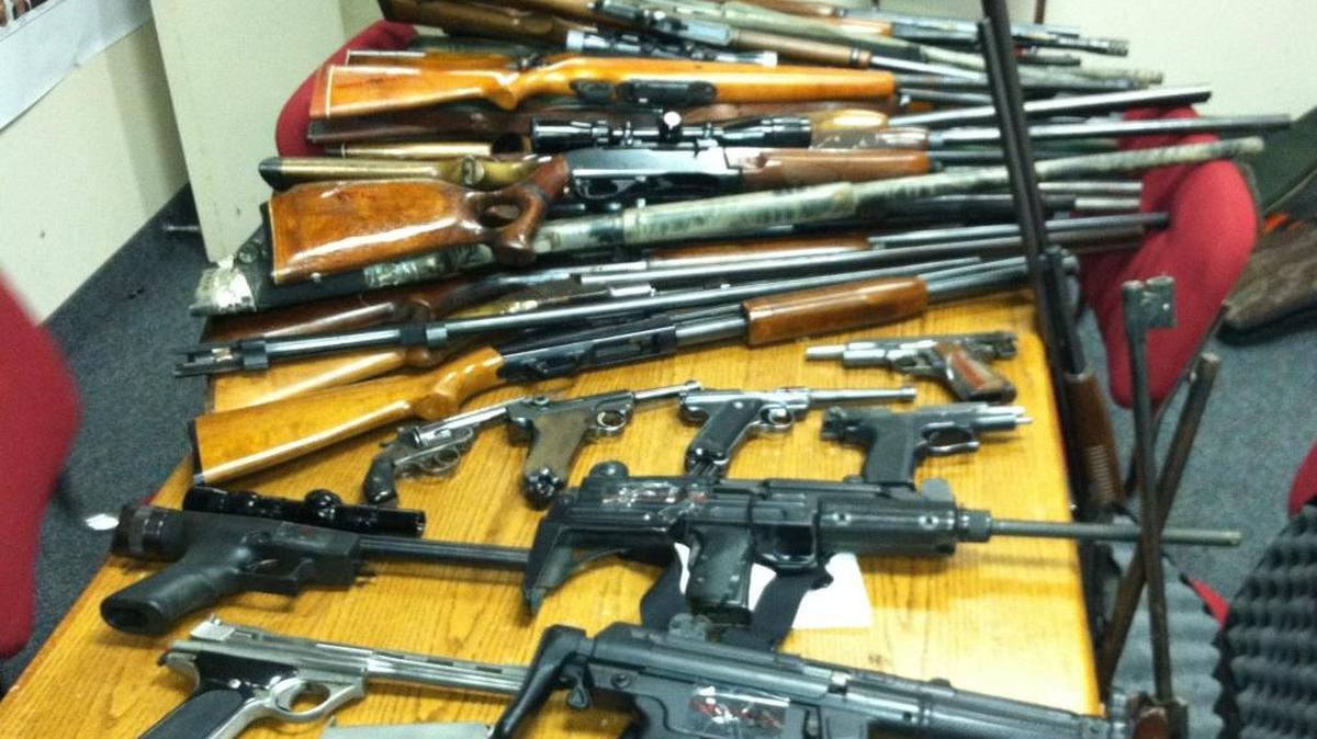 Firearms seized from individuals in the Armed Prohibited Persons System database.