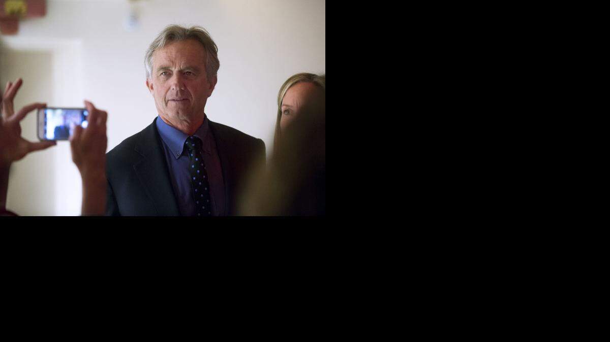 
Robert Kennedy, Jr. speaks with audience members at the Crest Theater in Sacramento on Tuesday, April 7, 2015.
