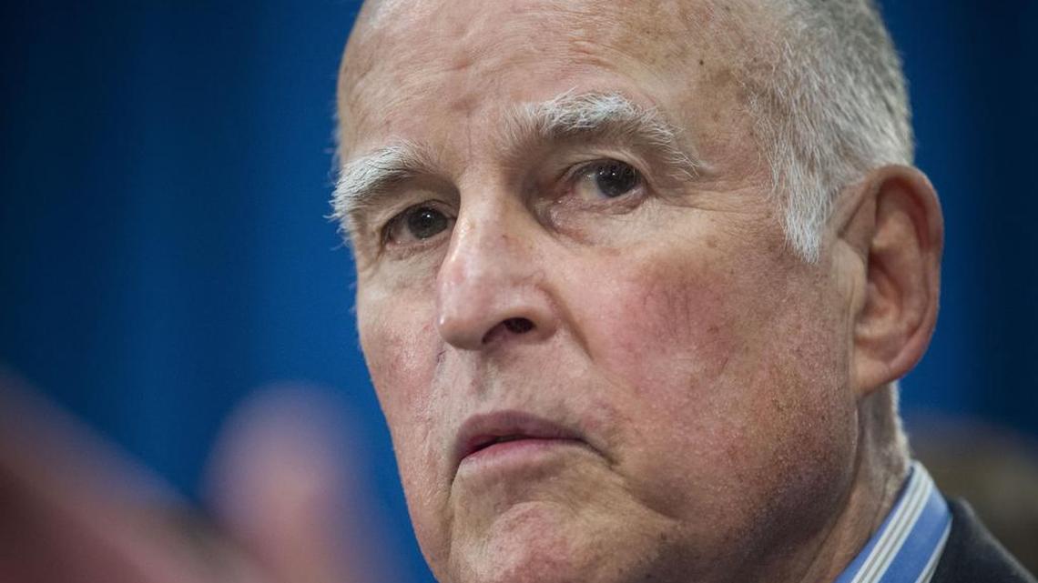 Gov. Jerry Brown speaks at a press conference on July 17.