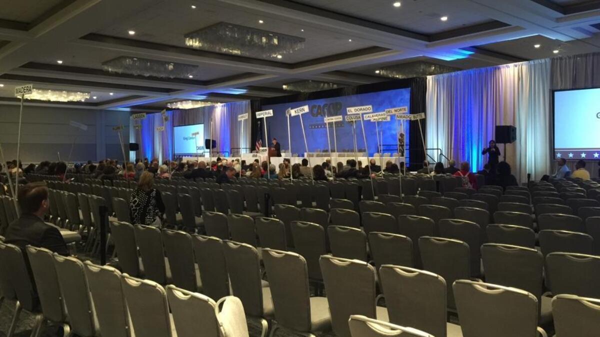 By the time Senate candidates made their pitches at the California Republican Party convention on Sunday, most delegates had fled the room.