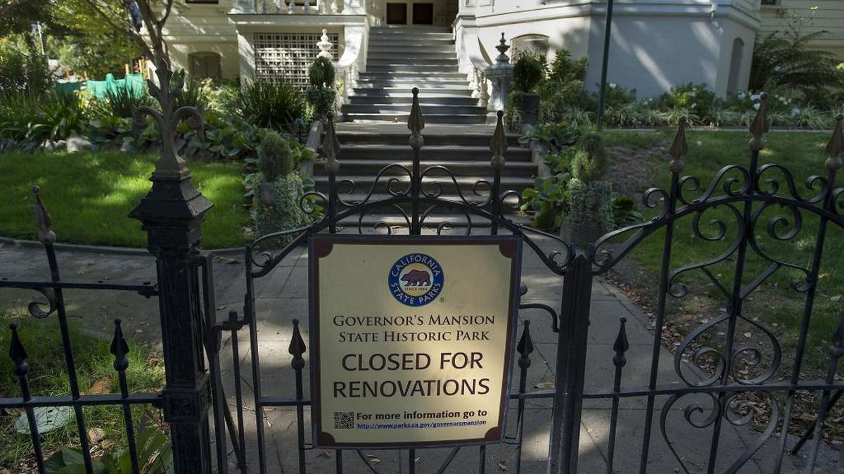 
A gate on the east side of the historic Governor's Mansion in Sacramento on October 16, 2015.
