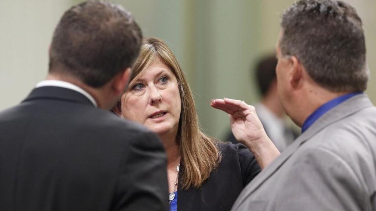 Assemblywoman Susan Bonilla, D-Concord, talks colleagues in Sacramento on Aug. 19, 2013.