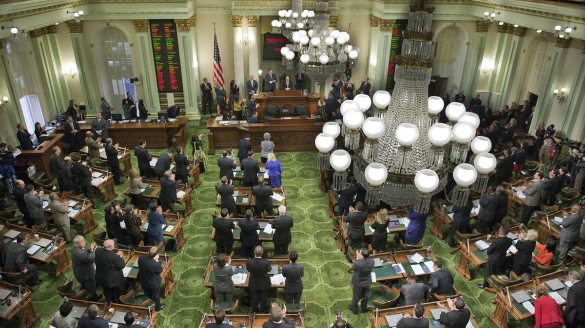 
Gov. Jerry Brown delivers his State of the State speech to California Legislators in the Assembly chambers at the state Capitol on Thursday, Jan. 24, 2013.
