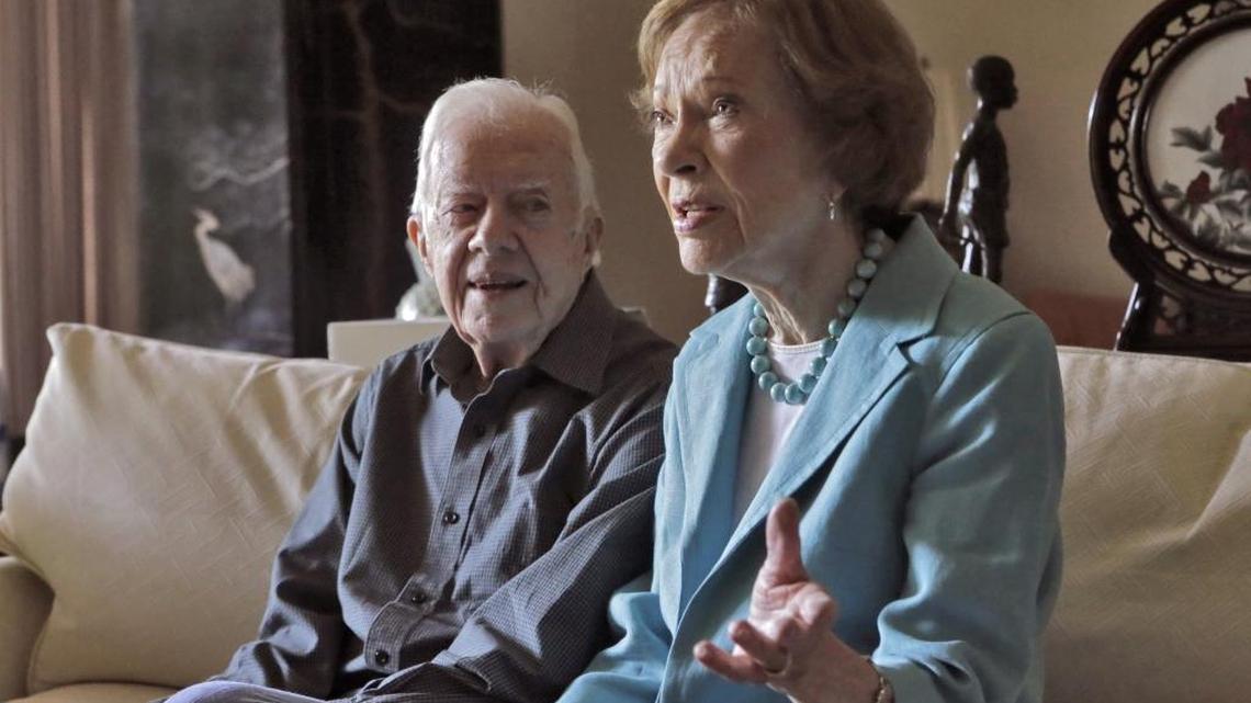 Jimmy and Rosalynn Carter, who celebrated their 70th wedding anniversary on July 7, talk about their years together in his office at the Carter Center in Atlanta on June 22, 2016.