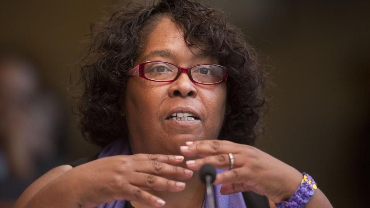 Yvonne Walker, president of California state employees' largest labor union SEIU Local 1000, speaks at the Capitol on June 20, 2012. A petition to recall Walker and other top union officials has been gathering signatures ahead of its August 10 deadline.