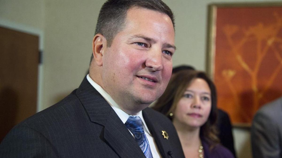 Sacramento County Sheriff Scott Jones announces his candidacy for Congress at the Marriott in Rancho Cordova, Calif., on Monday November 16, 2015. Jones promises to make immigration a central part of his campaign to unseat Democratic Rep. Ami Bera.