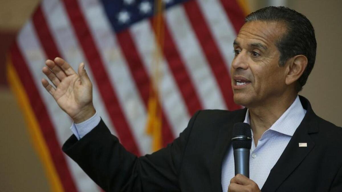 Former Los Angeles Mayor Antonio Villaraigosa at Los Angeles Trade-Technical College Aug. 29, 2017.