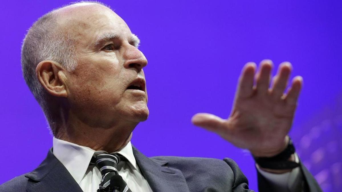 In this Nov. 2, 2015, file photo, California Gov. Jerry Brown speaks on a panel at the Fortune Global Forum in San Francisco.