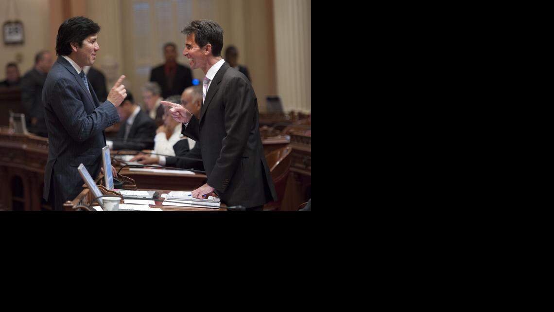 
Senate leader Kevin de Leon, D-Los Angeles and Sen. Mark Leno, D-San Francisco, in 2011.
