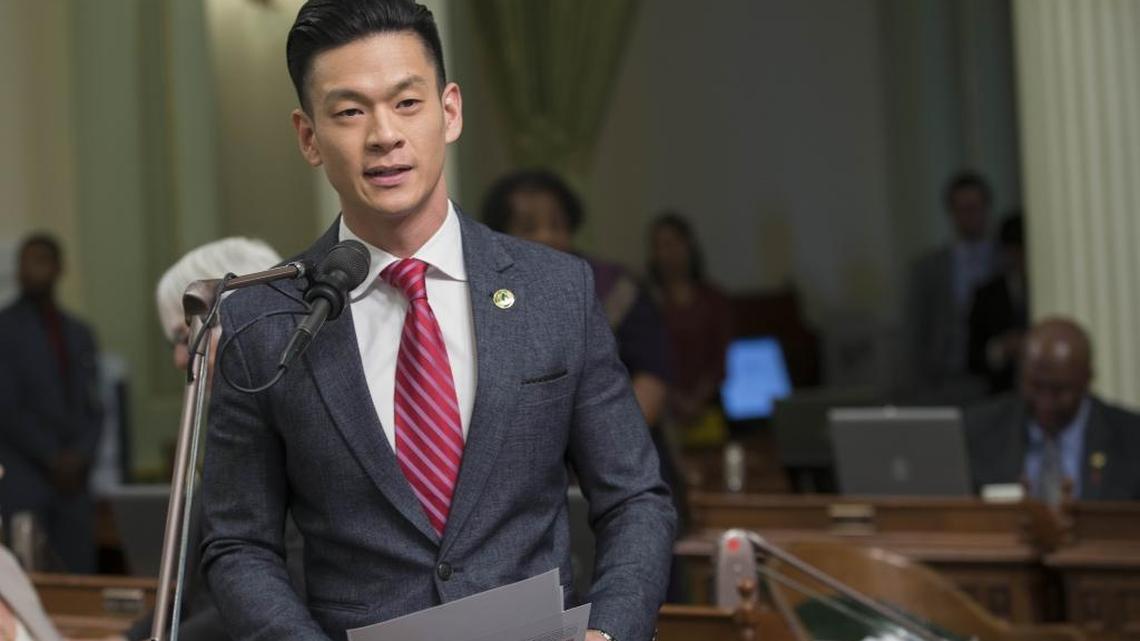 Assemblyman Evan Low, D-Campbell, speaks in the Assembly. An unknown group recently hacked Low’s campaign website.