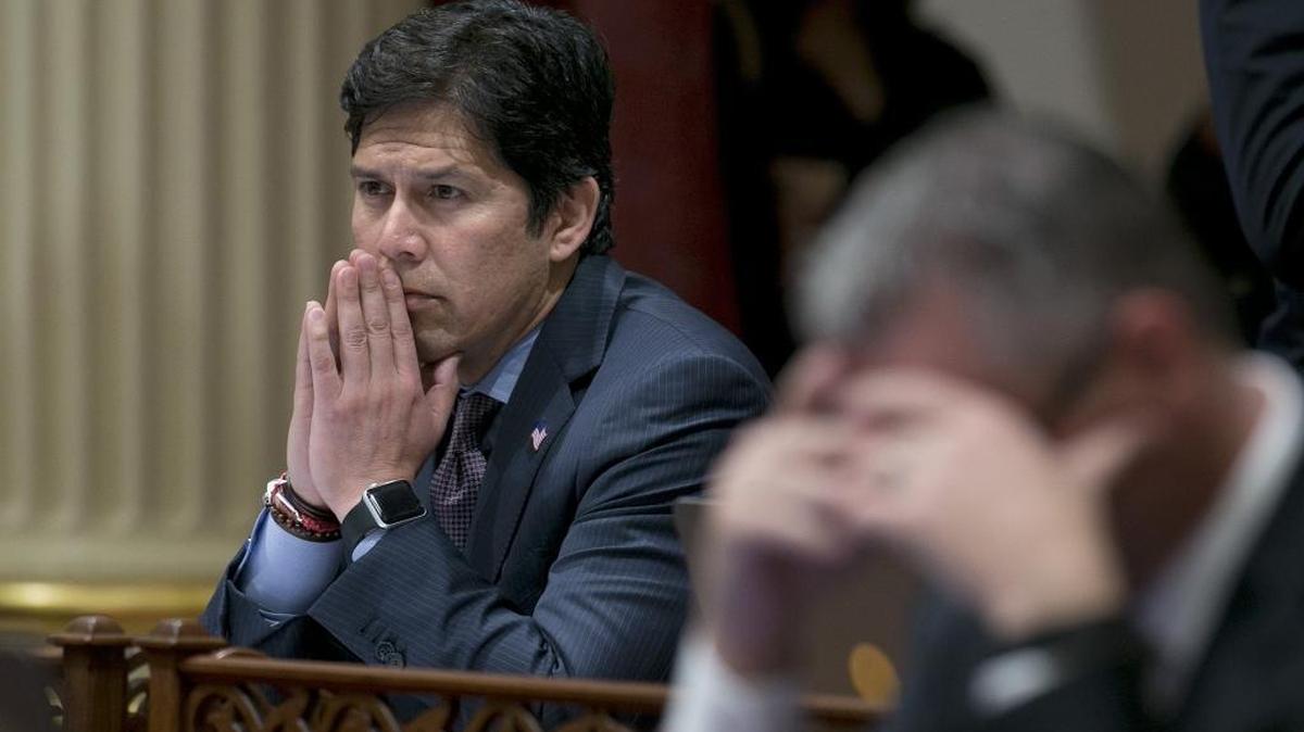 In this April 20, 2017 file photo, California Senate President Pro Tem Kevin deLeon, D-Los Angeles, attends session in the Senate chamber at the Capitol.