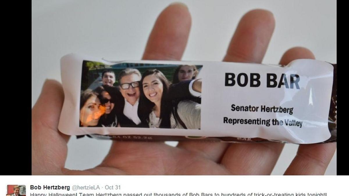 Sen. Bob Hertzberg, D-Los Angeles, shared a picture of his “Bob Bars” on Twitter.