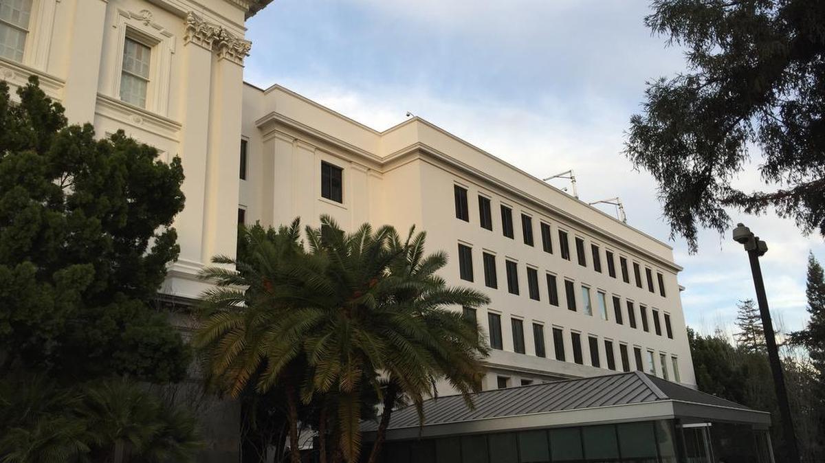 The six-story state Capitol annex, right, is connected to the historic California Capitol building. Shown here on Tuesday, Feb. 9, 2016, the annex houses legislators’ offices, committee rooms and the Governor’s Office.