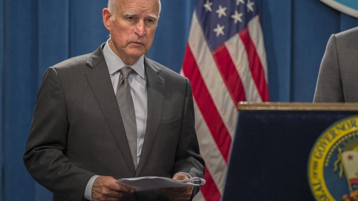 California Gov. Jerry Brown, waits to answers questions during a news conference where he announced a budget agreement last June. Brown will release his latest budget proposal Thursday.