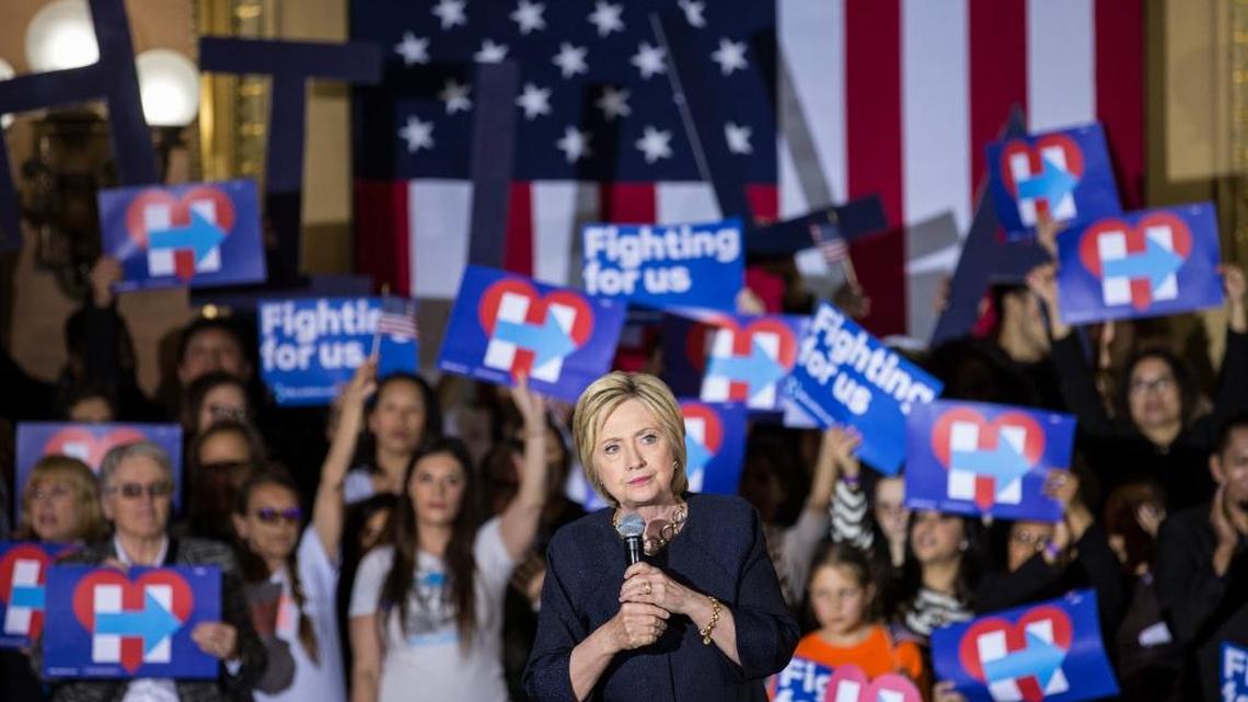 Hillary Clinton speaks at a campaign event in San Francisco, May 26, 2016.