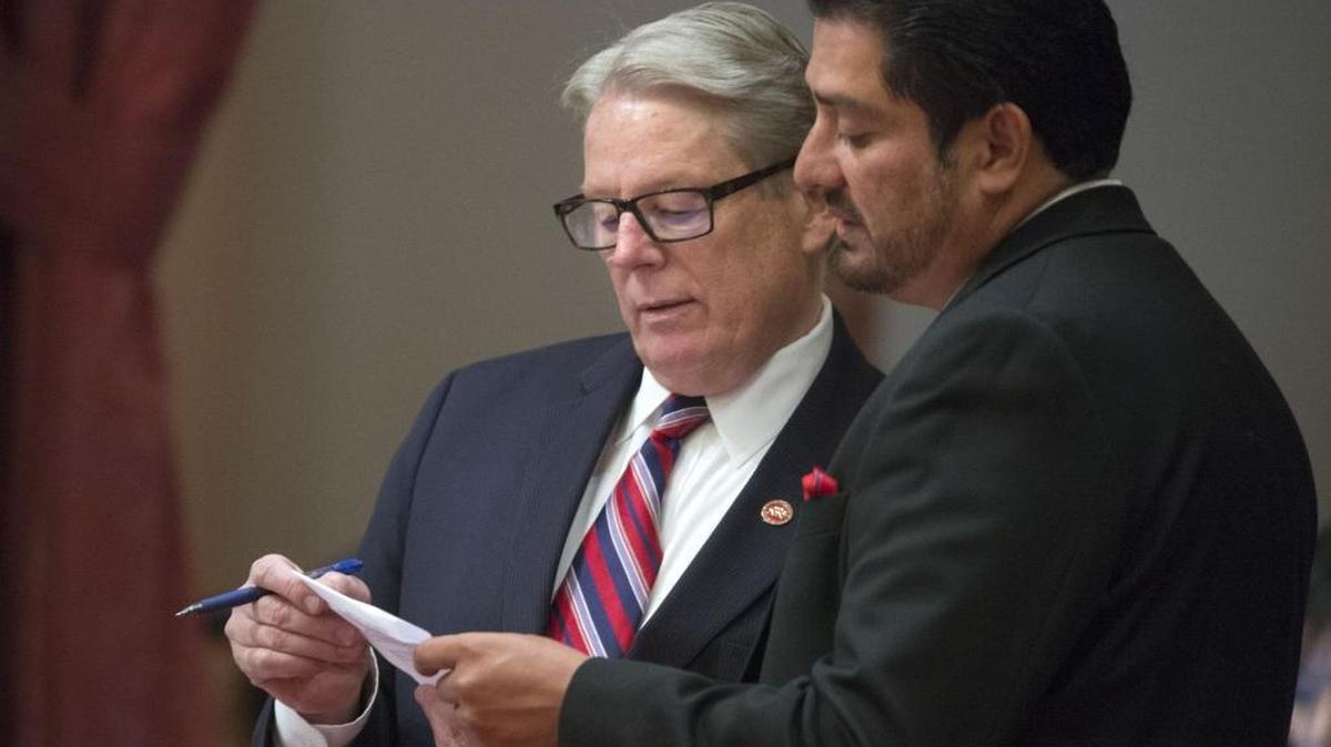 Sen. Bill Monning, D-Carmel, left, is the author of legislation to reverse mandatory minimum jail sentences for prostitution.