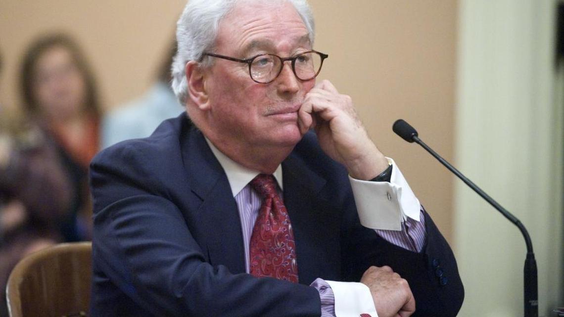 
Michael Peevey, former president of the Public Utilities Commision, at a Senate Rules Committee hearing on Dec. 16, 2009.

