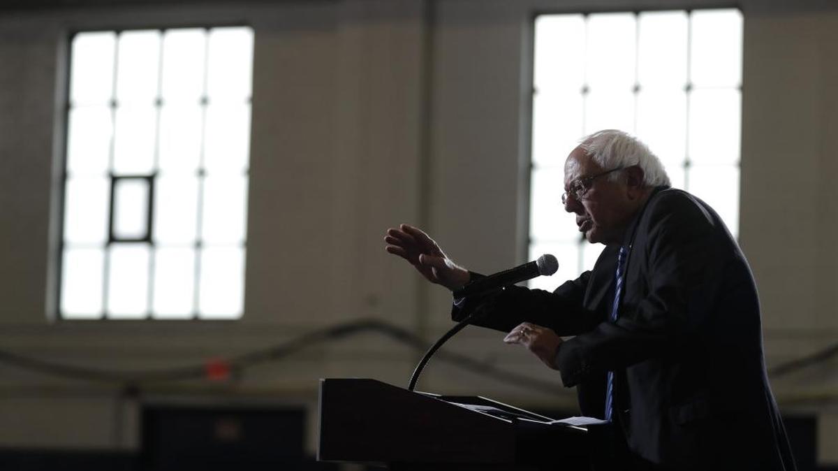 Sen. Bernie Sanders, I-Vt., speaks during a campaign stop for Democratic presidential candidate Hillary Clinton at the University Of New Hampshire in Durham, N.H., last Wednesday.