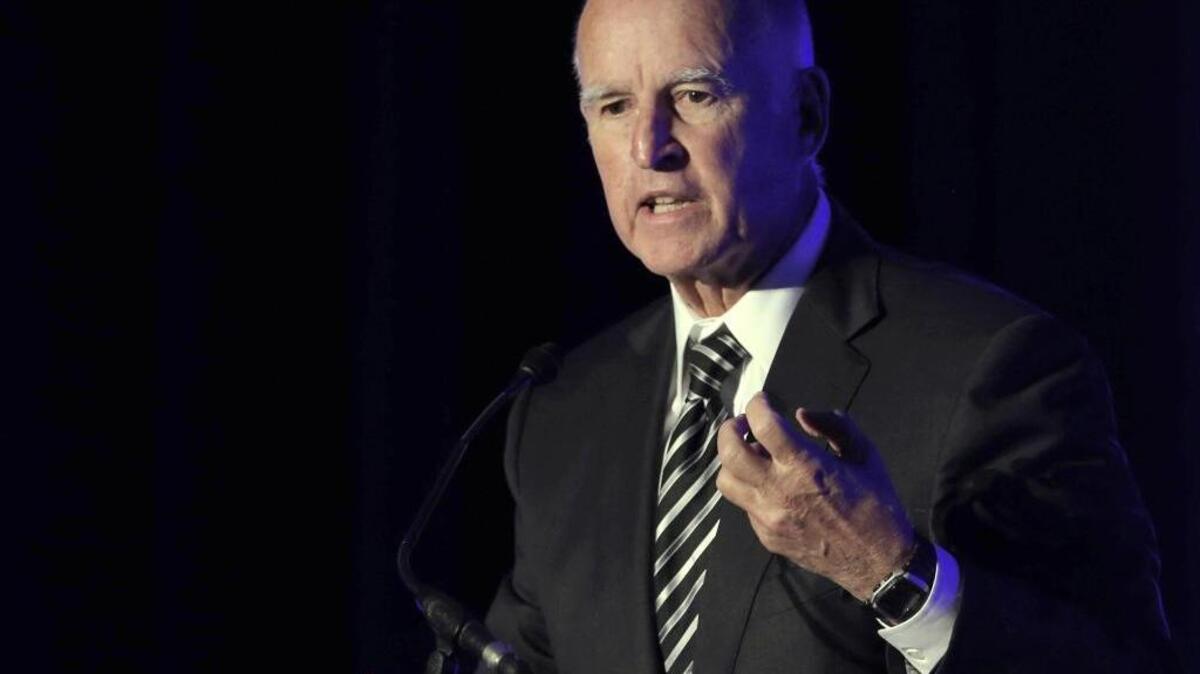 Gov. Jerry Brown addresses attendees of the Ninth Circuit Corrections Summit in Sacramento on Nov. 4, 2015.