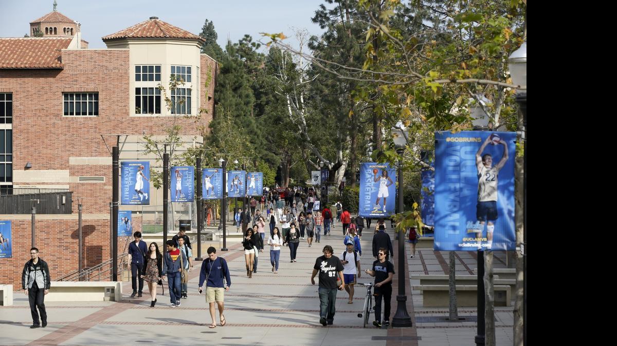 
Students walk on the UCLA campus on Feb. 26, 2015.

