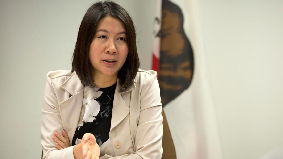 California Department of Technology Director Amy Tong describes her goals for the department in a meeting with reporters, Wednesday, Sept. 7, 2016. Tong, who was appointed director in June by Gov. Jerry Brown, says one of her priorities is protecting state computers against cyberattacks.