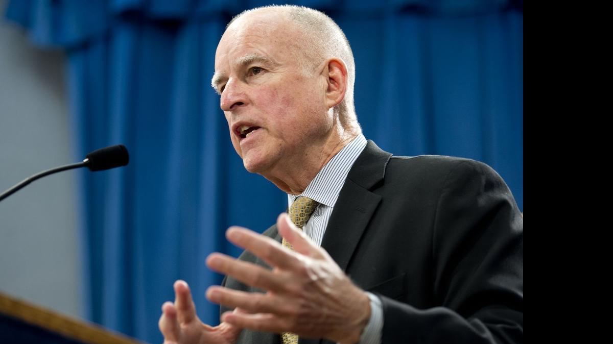 
Gov. Jerry Brown talks about the state budget during a May 2014 press conference at the Capitol.
