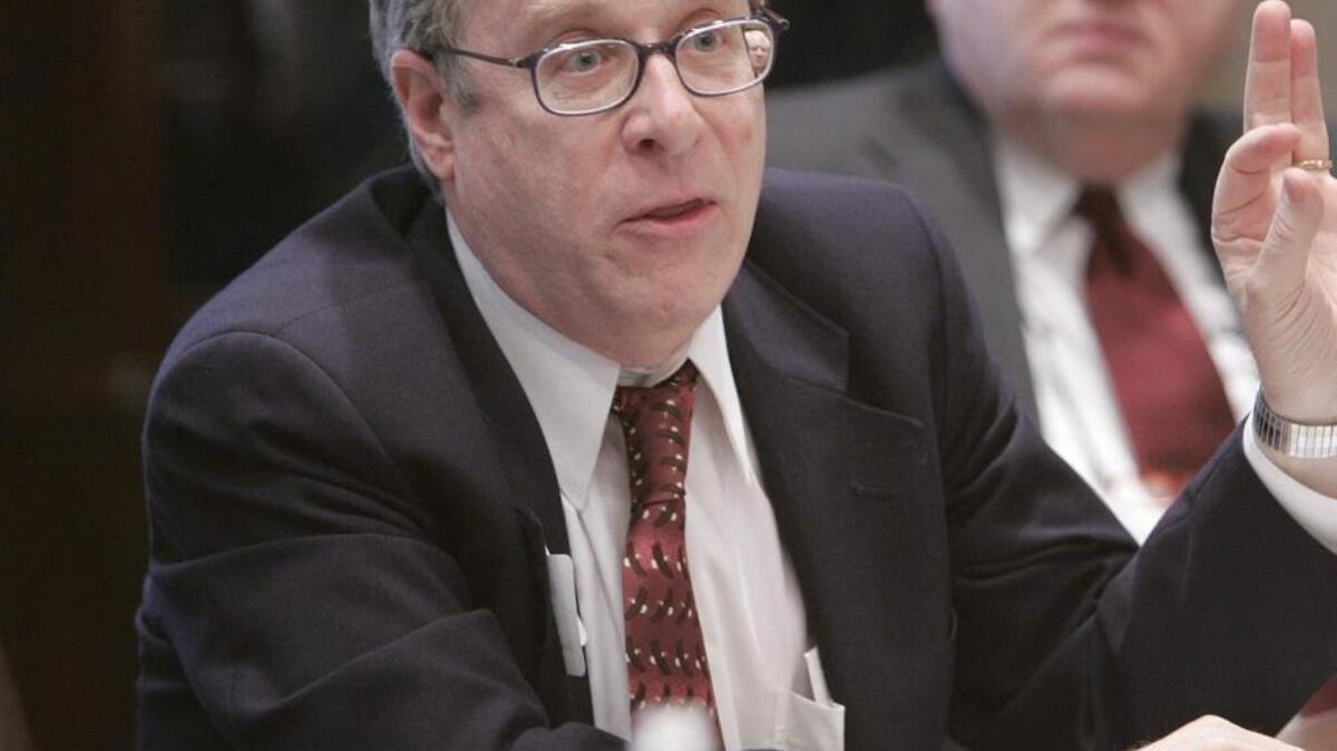 
Bob Stern, the former president of the Center on Governmental Studies, speaks during a round-table discussion at the San Jose Mercury News in 2005.
