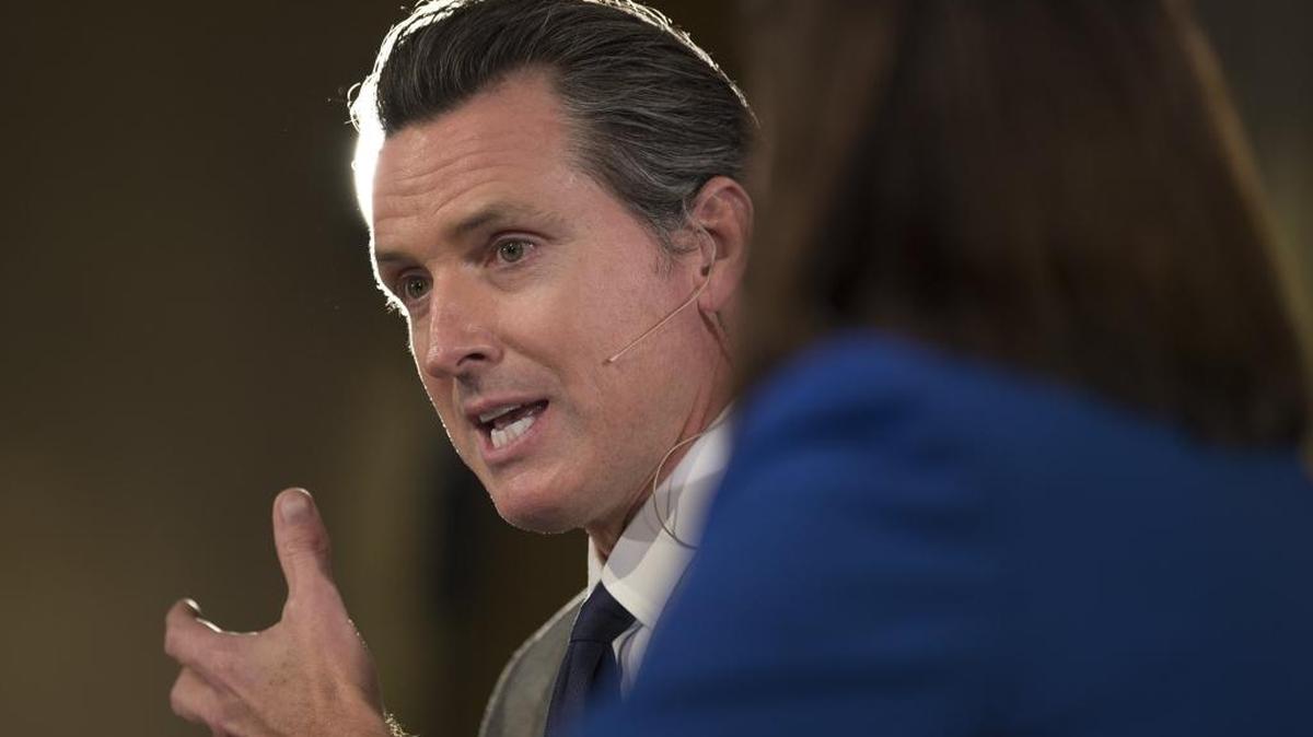 Lt. Gov. Gavin Newsom shares his vision on higher education during a discussion moderated by Sacramento Bee Publisher Cheryl Dell on Monday, May 18, 2015, hosted by Zócalo Public Square, at the Tsakopoulos Library Galleria in Sacramento.