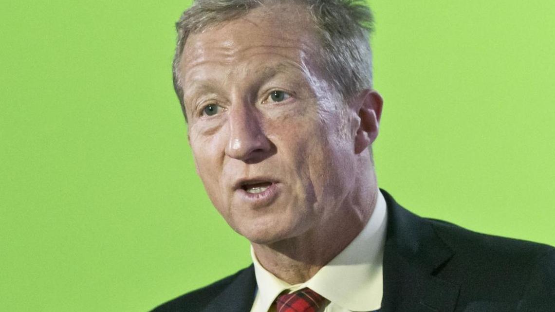 Tom Steyer speaks during a panel on “Investor Actions on Climate Change” at the COP21, United Nations Climate Change Conference, in Le Bourget earlier this month.