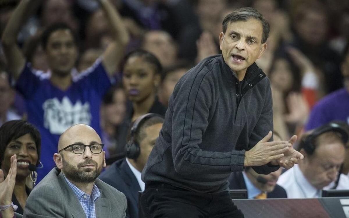 Sacramento Kings owner Vivek Ranadive cheers on the Kings on Dec. 16, 2014.