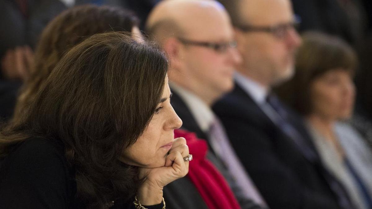 Anne Gust Brown listens to her husband Gov. Jerry Brown deliver the State of the State in the Assembly Chamber at the State Capitol on Thursday, Jan. 21, 2016 in Sacramento, Calif.