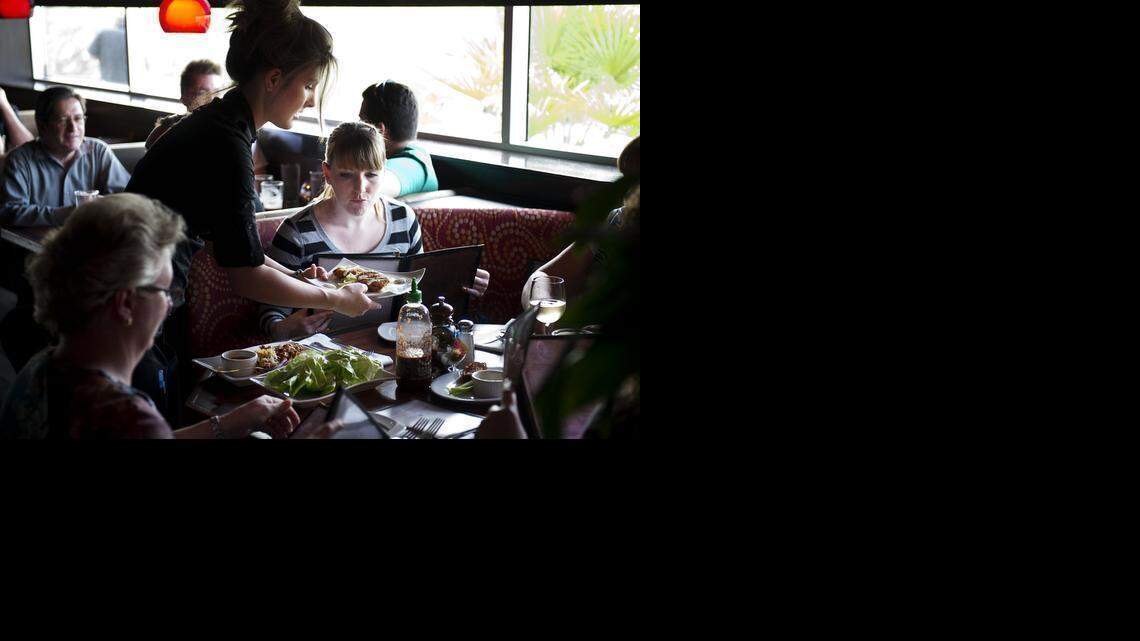 
A server at Malabar works on April 1, 2011.
