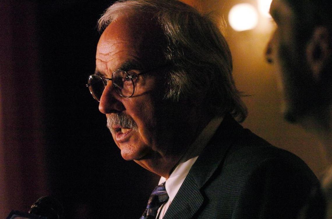John Burton, then-President Pro Tem of the state Senate, talks with reporters at the Capitol in 2004.