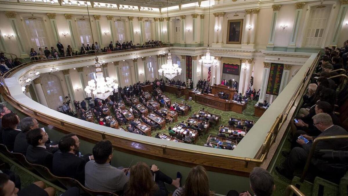 Gov. Jerry Brown delivers the State of the State in the Assembly Chamber at the State Capitol on Thursday January 21, 2016 in Sacramento.