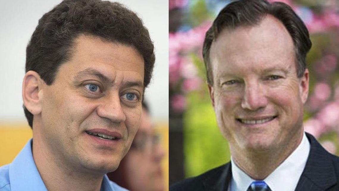 Victor Bekhet, left, and Kirk Uhler, right, are running for Placer County supervisor in District 4, which covers Granite Bay and parts of Roseville. The race has become a fight over development rules as Bekhet says the area should remain more rural, while Uhler says it is reasonable for builders to seek changes that allow more homes.