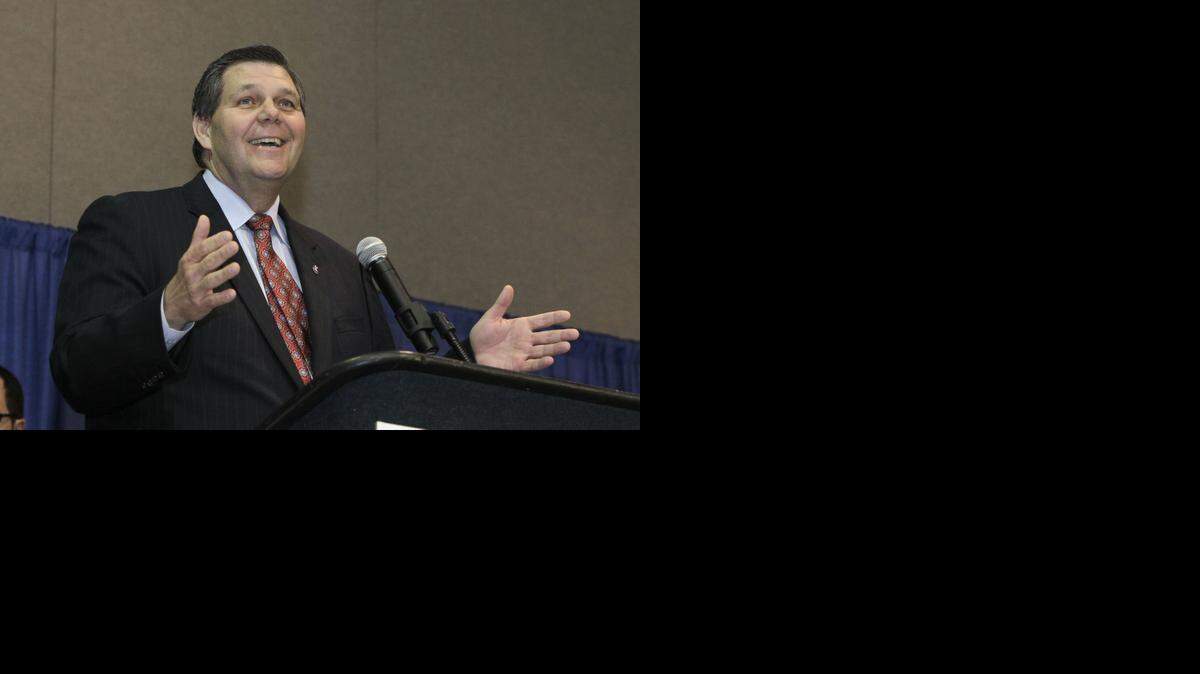 
Jim Brulte, seen last year thanking delegates to the California Republican Party convention for electing him as the new party chairman.
