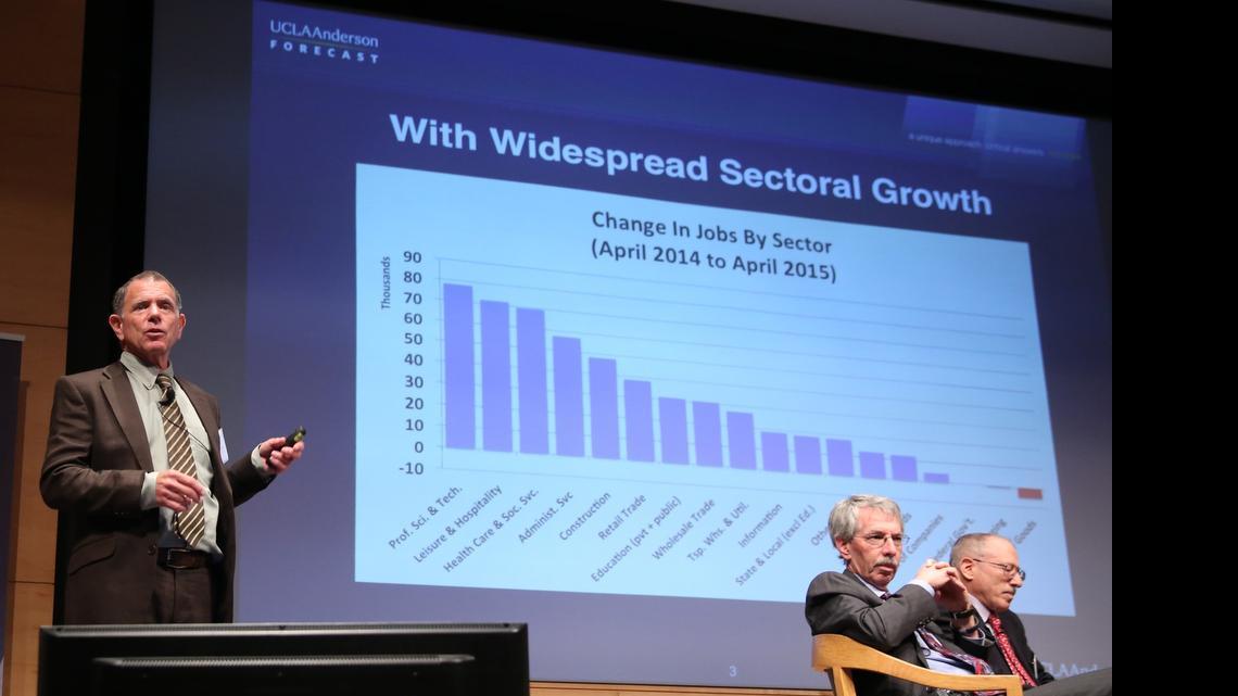 Jerry Nickelsburg, director of the UCLA Anderson forecast, discusses the California outlook in this 2015 photo.