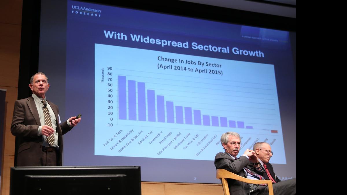 Jerry Nickelsburg, director of the UCLA Anderson forecast, discusses the California outlook in this 2015 photo.