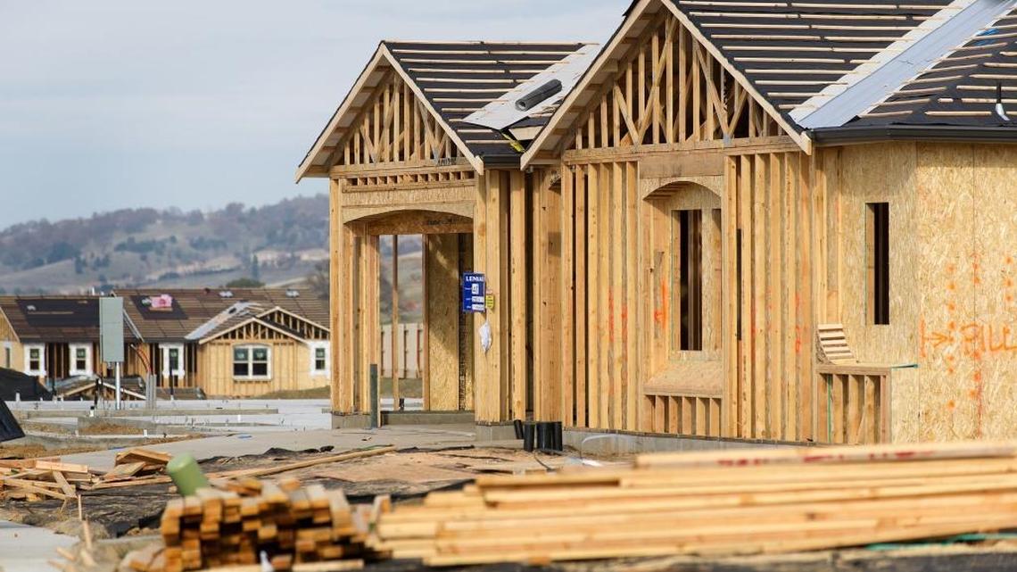 In suburban Sacramento’s El Dorado Hills, Lennar has homes under construction near Aspen Meadows Drive, but overall housing construction in California is slow.