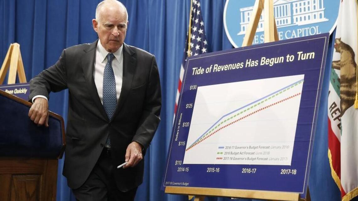 Gov. Jerry Brown sees downturn, proposes flat state budget