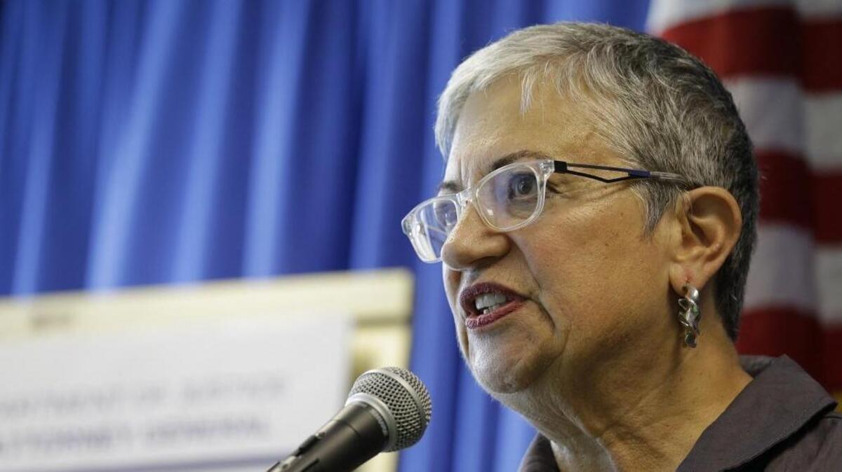 Mary Nichols has led the California Air Resources Board as chairwoman since 2007. The agency on Tuesday released a proposal showing it might achieve aggressive greenhouse gas reduction targets favored by Gov. Jerry Brown. (AP Photo/Eric Risberg)