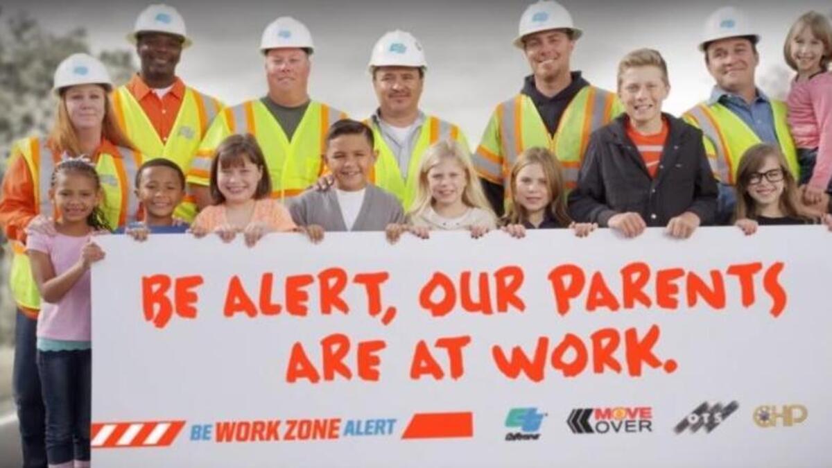 
Some of the Caltrans employees and children featured in the department’s latest public-awareness ads.
