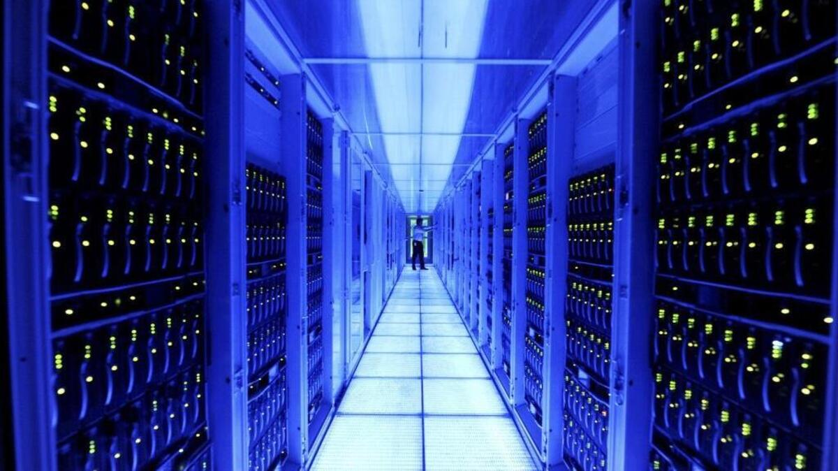 A computer server room.